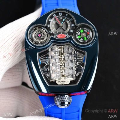 Japan Grade Jacob and Co New Bugatti Black Steel Watches Quartz Movement